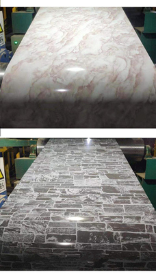 Folha de alumínio revestida 0.20-3.00mm do teste padrão de mármore para a decoração do telhado ou da parede