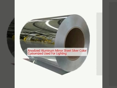 Folha de espelho de alumínio anodizado cor prateada personalizada usada para iluminação