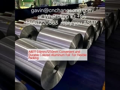 A8011 0,6 mm/1250 mm Folha de alumínio de cor conveniente e durável para embalagem flexível