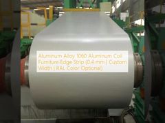 Tira de borda para móveis em bobina de alumínio de liga de alumínio 1060 (0,4 mm | Largura personalizada | Cor RAL opcional)