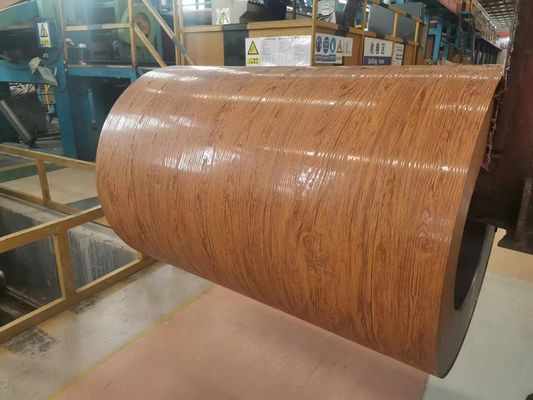 1100 H24 0,6 mm Grão de madeira bobina de folha de alumínio pré-pintada para decorações Materiais de porta